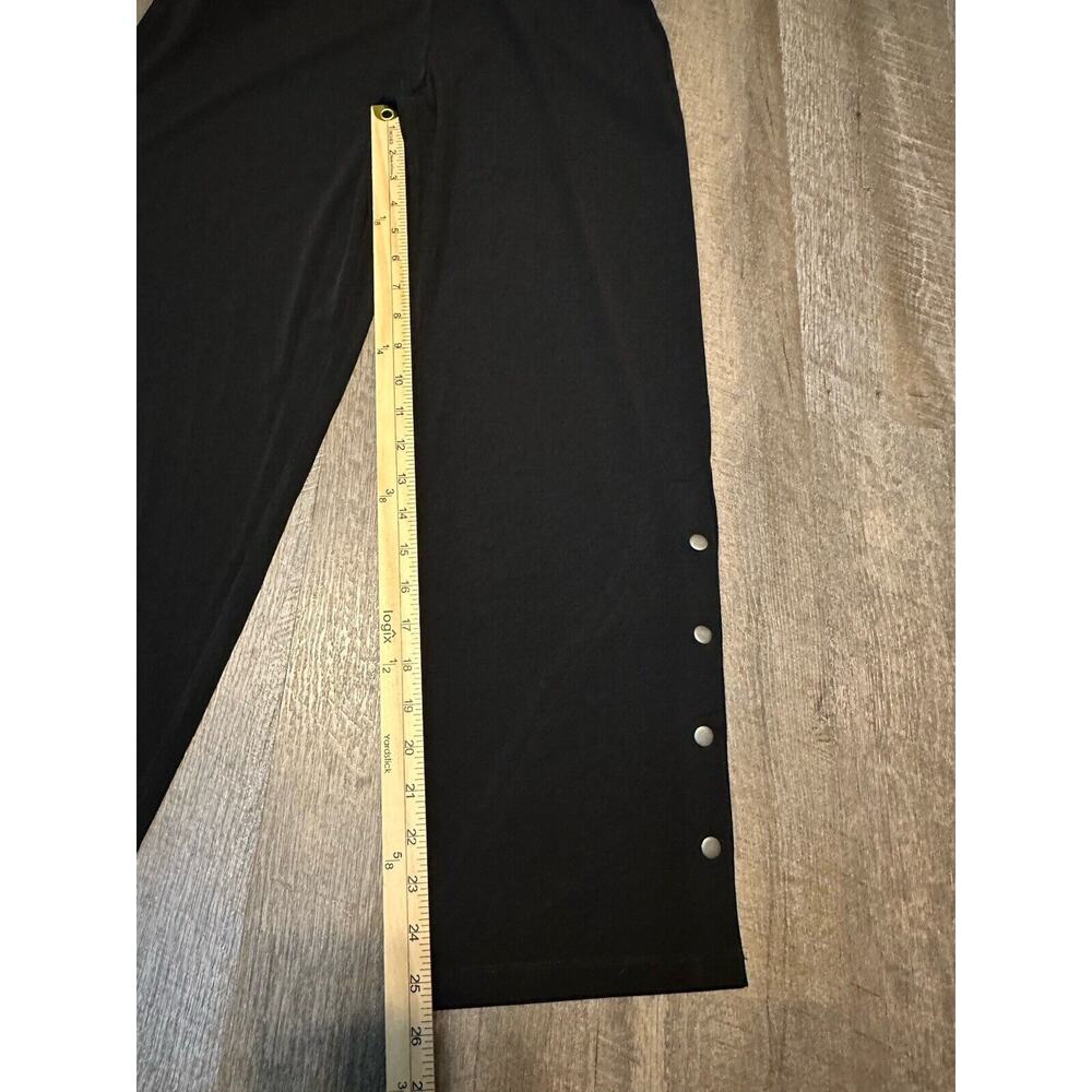 Susan Graver Black Dress Activewear Pull On Pants Button Snaps XSP Extra Small P - Picture 2 of 7